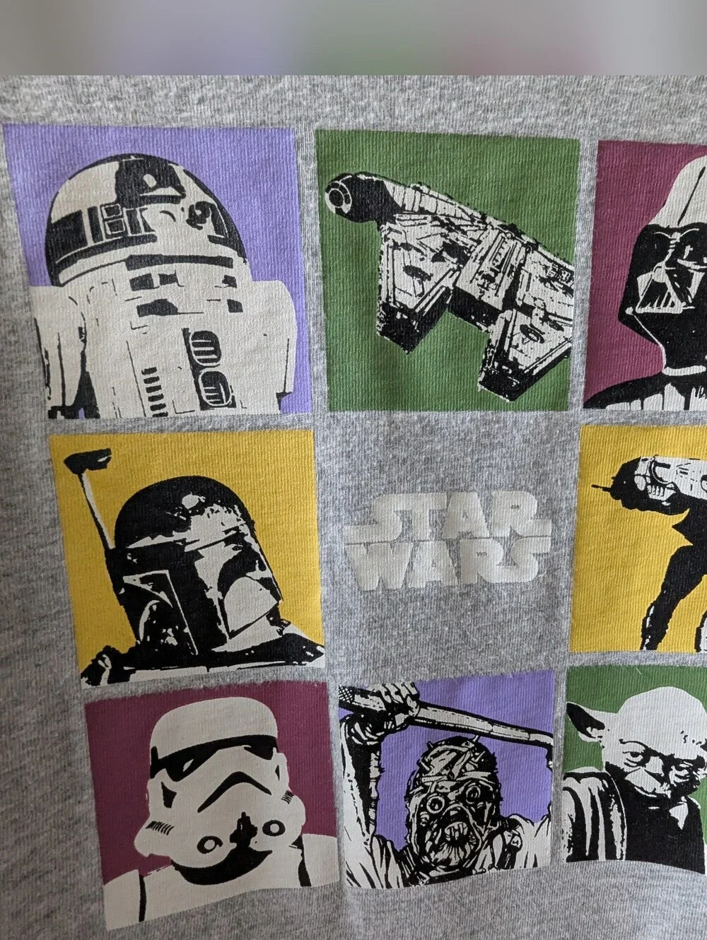 Star Wars Kids Gray Graphic Gap Tee - Character Grid Design, Darth Vader